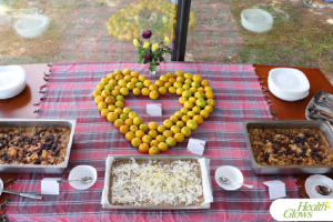 A raw vegan lunch at the 'Adriatic Fruit Festival', October 2022 in Ulcinj, Montenegro. At the 'Serbian Fruit Festival', guests learn in theory and practice how to eat a raw vegan diet, exercise daily and maintain a high level of health long-term through a healthy lifestyle.
