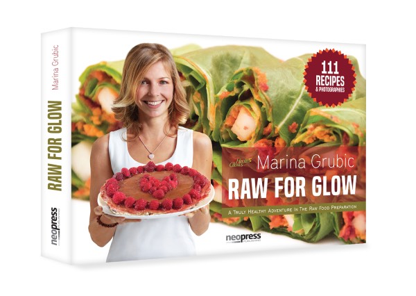 'Raw for Glow' - is a printed book in which you get a collection of 111 delicious and healthy recipes made from fresh plant foods.