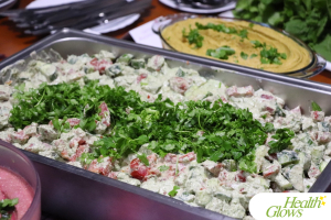A delicious raw vegan meal served as part of a vegan dinner at the 'Adriatic Fruit Festival', October 2022 in Ulcinj, Montenegro. At the 'Serbian Fruit Festival', guests learn in theory and practice how to eat a raw vegan diet, exercise daily and maintain a high level of health long-term through a healthy lifestyle.