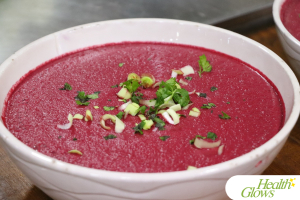A delicious raw vegan dressing served as part of a vegan dinner at the 'Adriatic Fruit Festival', October 2022 in Ulcinj, Montenegro. At the 'Serbian Fruit Festival', guests learn in theory and practice how to eat a raw vegan diet, exercise daily and maintain a high level of health long-term through a healthy lifestyle.