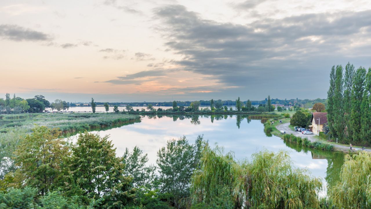 The view of Lake Palic from the villa 'Navigator', where the supervised water fast organised by 'Health Glows' is taking place.