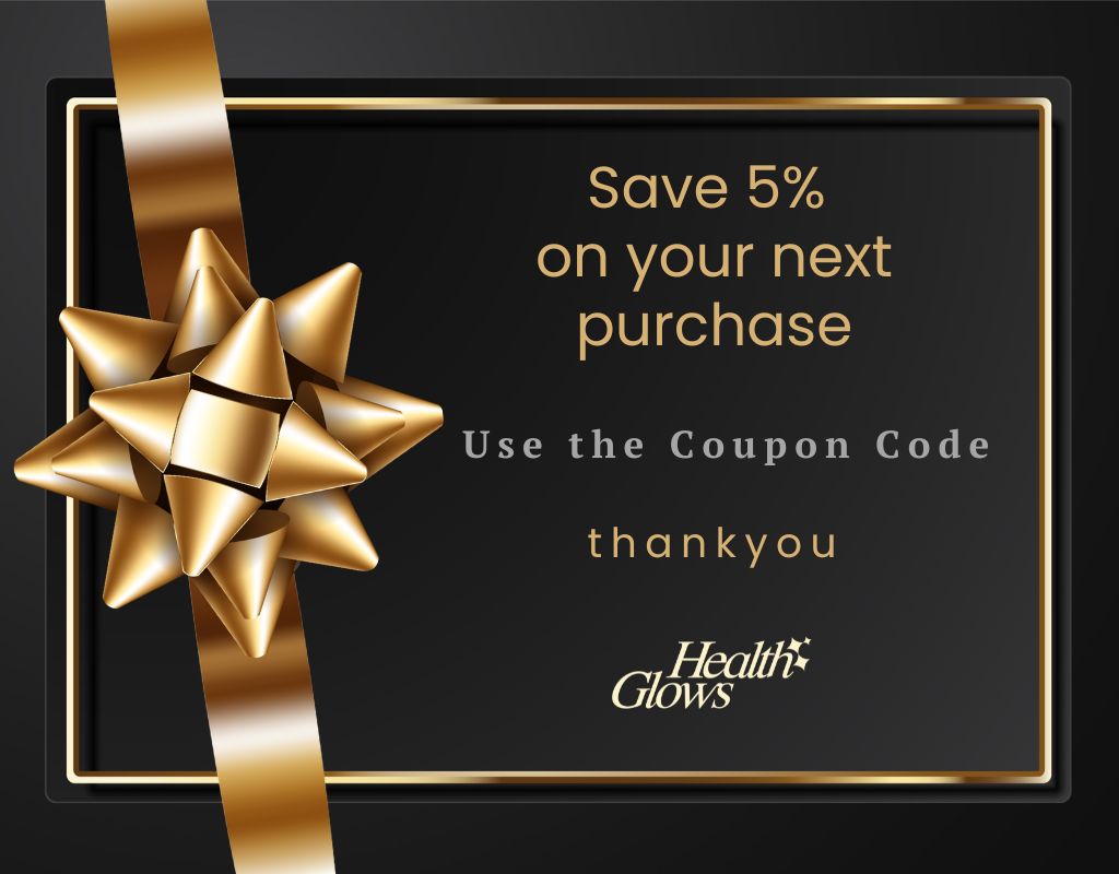 Save 5% on your next purchase in the 'Health Glows' online shop.