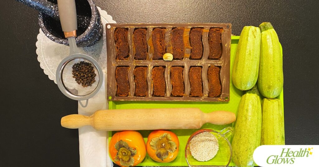 Ingredients for raw vegan spaghettoni carbonara pasta.