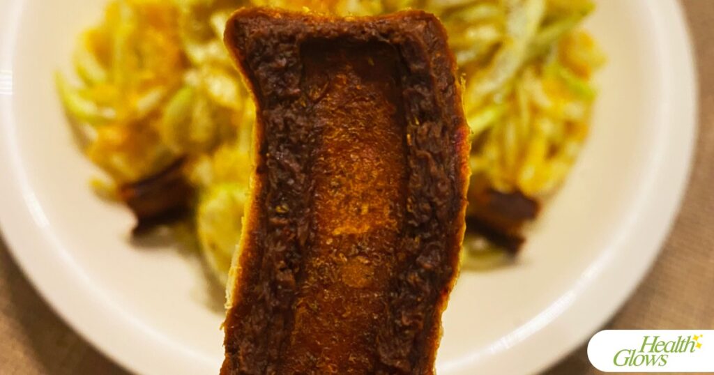 Raw vegan bacon guanciale.